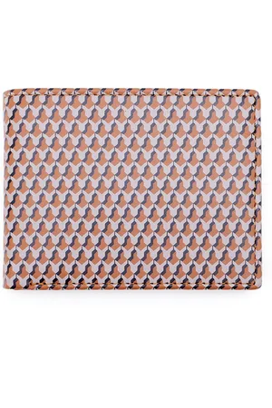 RARE RABBIT Men Leather Monogram Two Fold Wallet
