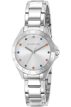 Giordano Women Embellished Dial & Stainless Steel Bracelet Style Straps Analogue Watch 2682-22