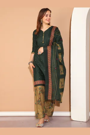 Rajnandini Floral Printed Straight Kurta with Salwar & Dupatta