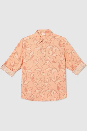 Max Collection Boys Spread Collar Floral Printed Cotton Casual Shirt