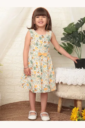 Nauti Nati Girls Cotton Floral Print Fit & Flare Dress