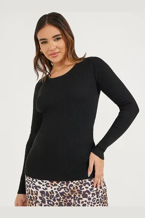 Styli Ribbed Fitted Regular Length Round Sweater