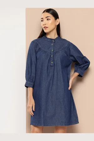 Chemistry Pure Cotton Chambray Mini Dress