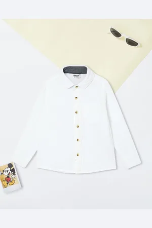 Max Collection Boys Spread Collar Solid Cotton Casual Shirt