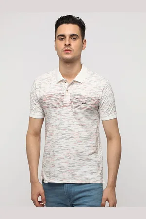 Crocodile Men Striped Polo Collar Cotton Slim Fit T-Shirt