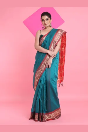 Arhi Woven Design Zari Nakshi Borders Saree with blouse piece