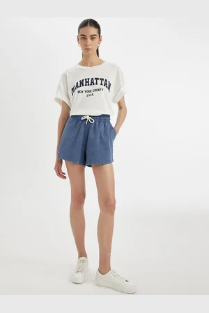 DeFacto Women Cotton Mid-Rise Shorts