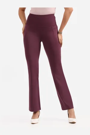 BlissClub Women High Waisted Flared Fit Trousers