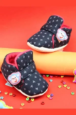 Neska Moda Unisex Kids Printed Cotton Booties