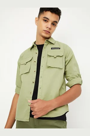 Max Collection Boys Spread Collar Roll-Up Sleeves Pure Cotton Casual Shirt