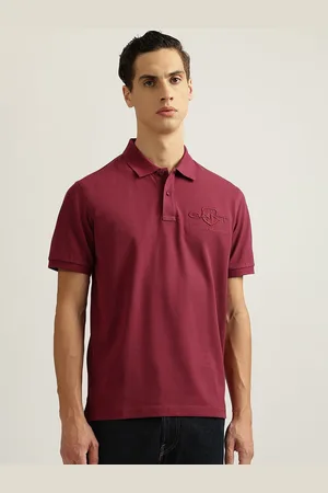 GANT Men Solid Polo Collar Cotton T-Shirt
