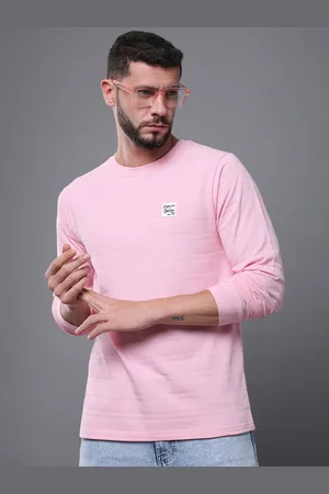 Difference of Opinion Men Solid Popcorn Structure Long Sleeve Crew Neck T-Shirt