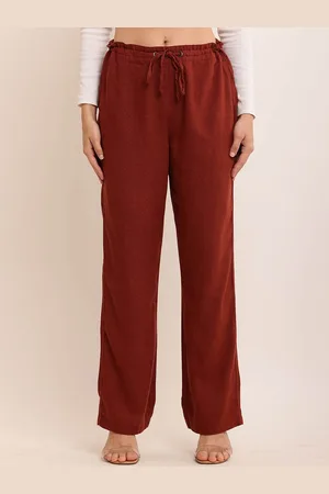 NoBarr Women Relaxed mid rise Parallel Trousers