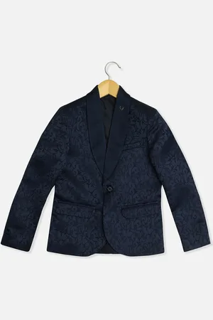 Allen Solly Boys Embroidered Notched Lapel Long Sleeves Single-Breasted Blazer