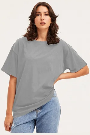clafoutis Women Solid Round Neck Cotton Relaxed Fit T-shirt