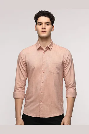 Crocodile Men India Slim Spread Collar Striped Cotton Slim Fit Casual Shirt