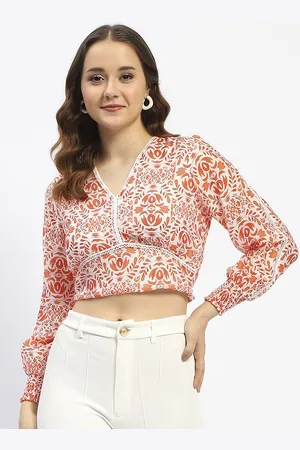MADAME Women Ethnic Motifs Printed V-Neck Top