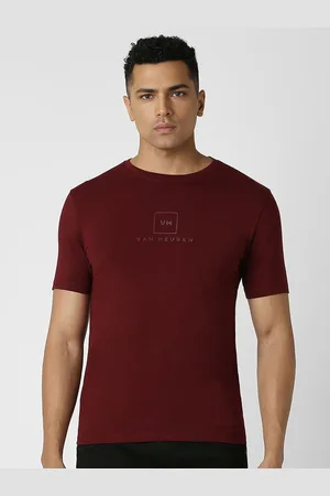 V Dot Men Typography Printed Round Neck Slim Fit T-shirt