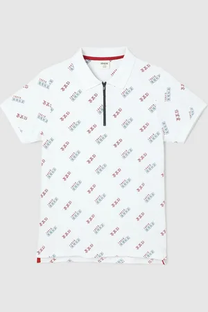 Max Collection Boys Conversational Printed Polo Collar Cotton T-shirt