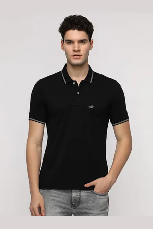 Crocodile Men Solid Polo Collar Cotton Slim Fit T-Shirt
