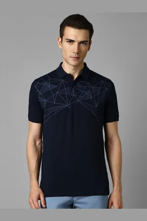 Louis Philippe Men Geometric Printed Polo Collar T-shirt