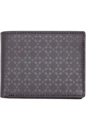 RARE RABBIT Men Leather Embossed Monogram Two Fold Wallet