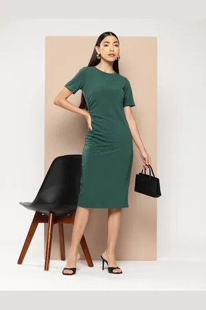 Chemistry Knitted Ruched Sheath Dress