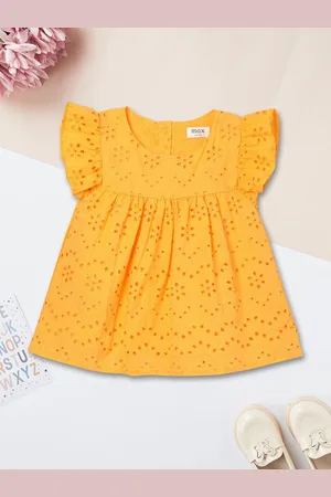 Max Collection Girl Solid Flutter Sleeve Empire Mini Dress