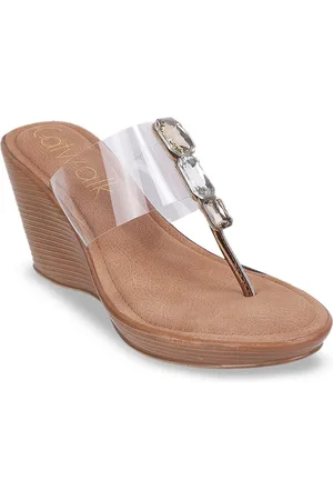 Catwalk Women Textured PU Wedge Sandals