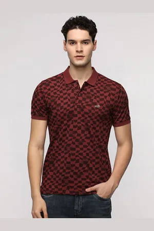 Crocodile Men Checked Polo Collar Pure Cotton Slim Fit T-Shirt