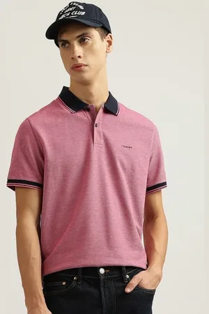 GANT Men Solid Polo Collar Cotton T-Shirt