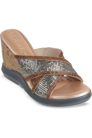 Catwalk Embellished Open Toe Wedge Heeled Sandals