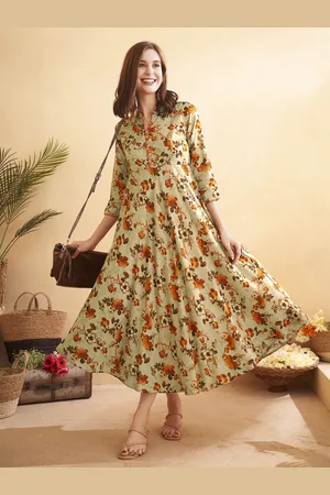 Anouk Floral Print A-Line Maxi Dress