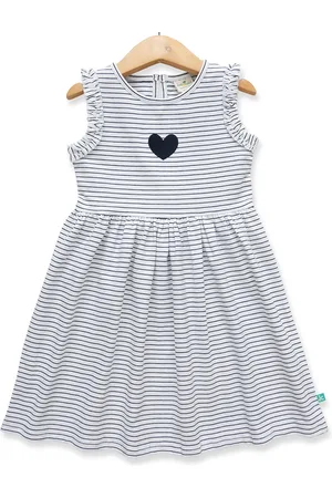 Juscubs Girl Striped Knee Length Fit & Flare Dress
