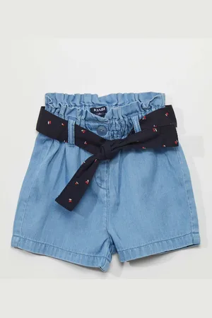KIABI Girls Regular Fit Mid-Rise Denim Shorts
