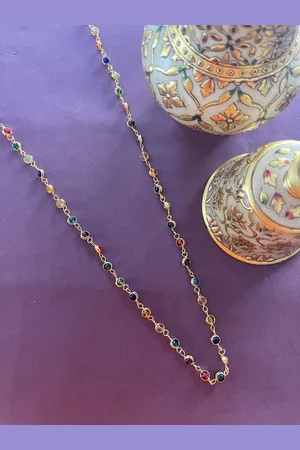 Digital Dress Room Gold-Plated Stone Studded Necklace