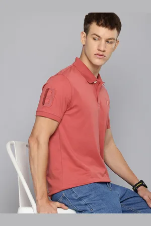 Flying Machine Men Solid Polo Collar Cotton T-shirt