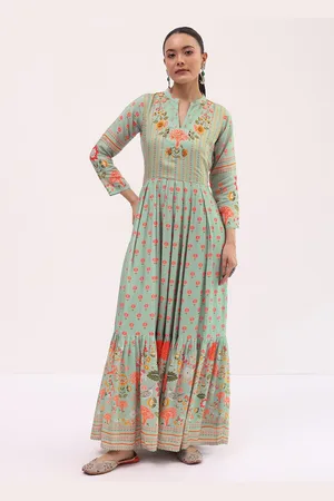 KALKI Fashion Embroidered Flared Ethnic Dress