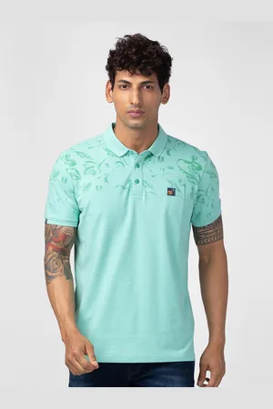 SPYKAR Men Floral Printed Polo Collar Cotton T-shirt