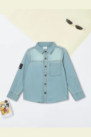 Max Collection Boys Spread Collar Solid Cotton Casual Shirt