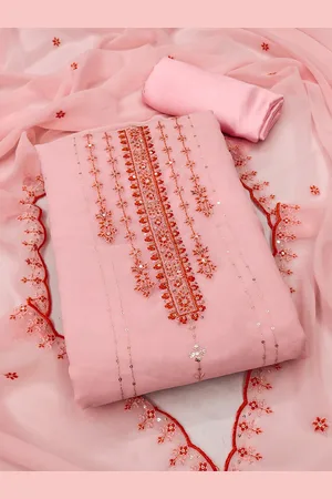 Leeza Store Embroidered Unstitched Dress Material