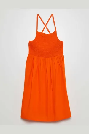 KIABI Girls Sleeveless Smocked A-Line Dress