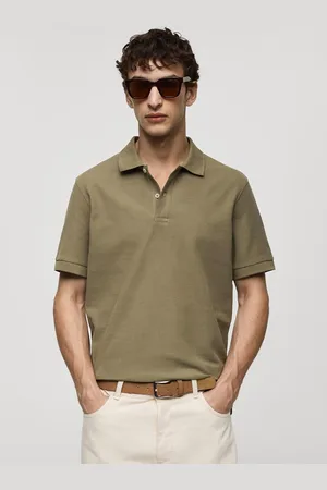 MANGO Pure Cotton Polo Collar T-shirt