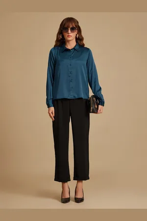 Kazo Women Standard Spread Collar Solid Formal Shirt