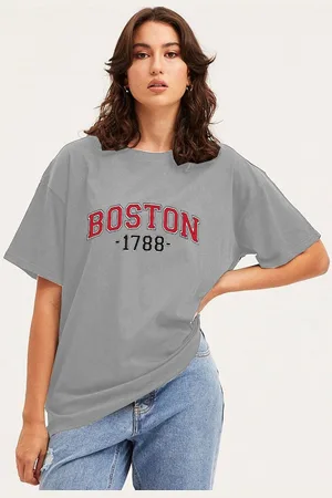 clafoutis Women Typography Printed Round Neck Cotton Relaxed Fit T-shirt