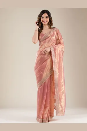 Koskii Embellished Beads and Stones Tissue Saree
