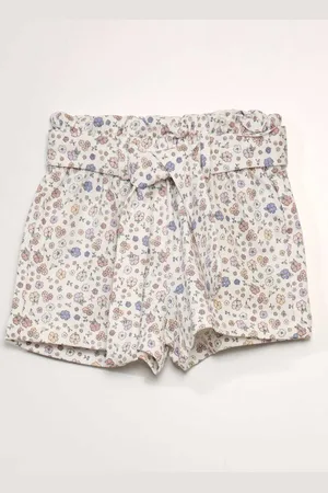 KIABI Girls Cotton Floral Printed Shorts