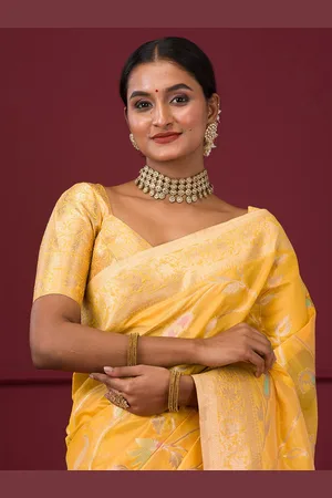 Koskii Woven Design Zari Tissue Saree