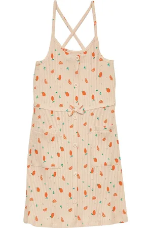 KIABI Girls Conversational Printed Shoulder Straps A-Line Dress