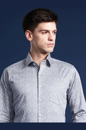 HANCOCK Men Standard Slim Fit Opaque Printed Party Shirt